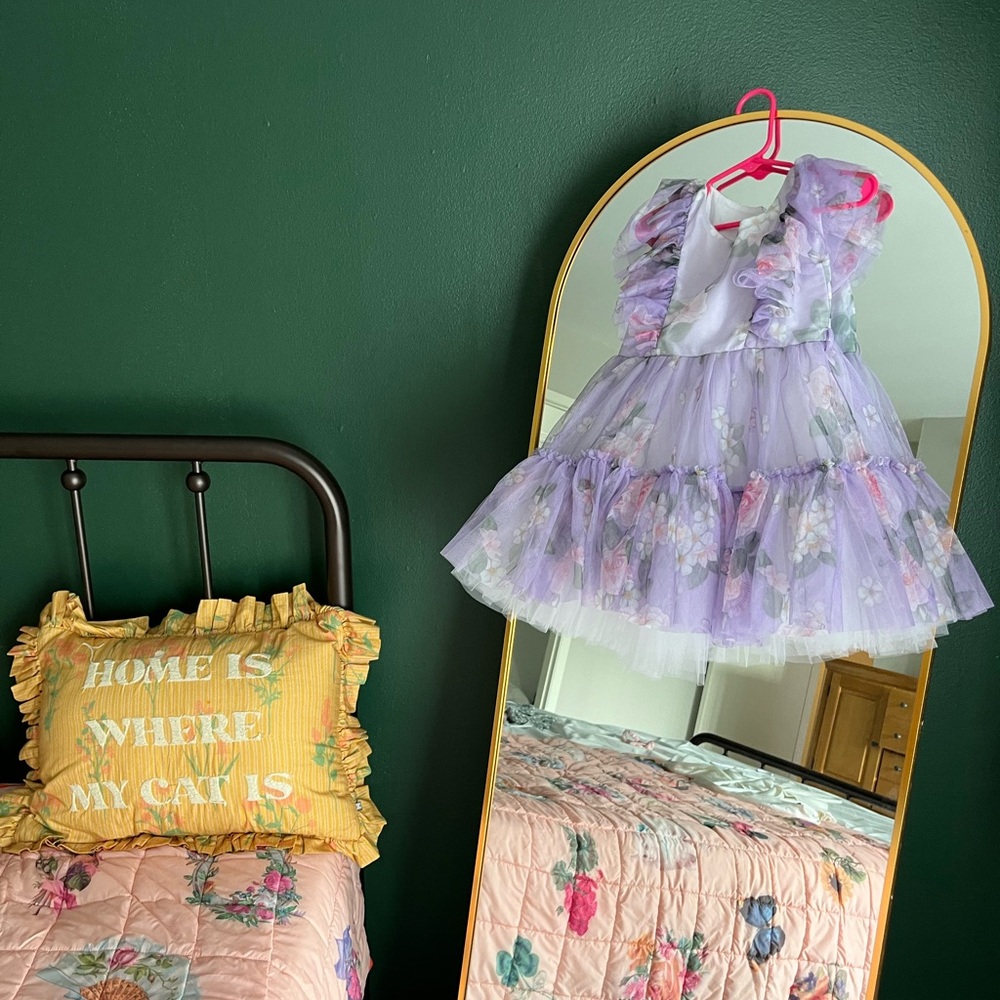MonnaLisa Lavender Floral Kids Formal Dress
